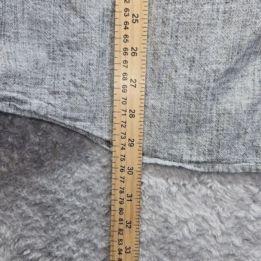 Banana Republic Mens Gray Oxford Shirt Button Down Untucked Fit XXL Preppy